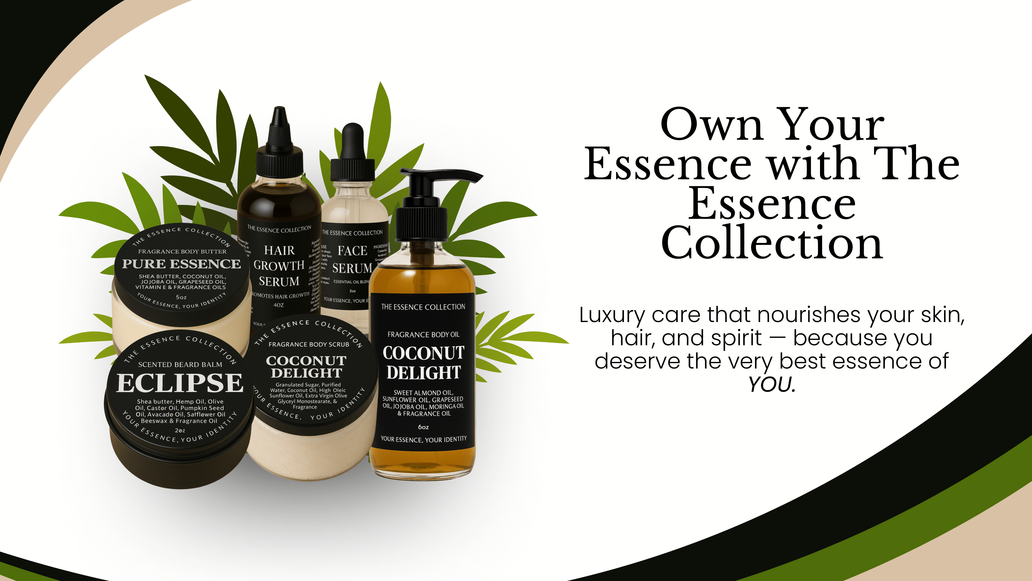 The Essence Collection products with greenery